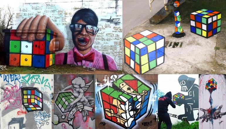 rubiks cube street art graffity collection