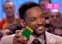 Will Smith solves the Rubiks Cube