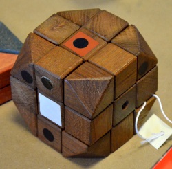 first wooden Rubiks cube model