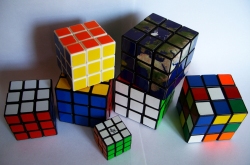 different sized Rubiks Cubes