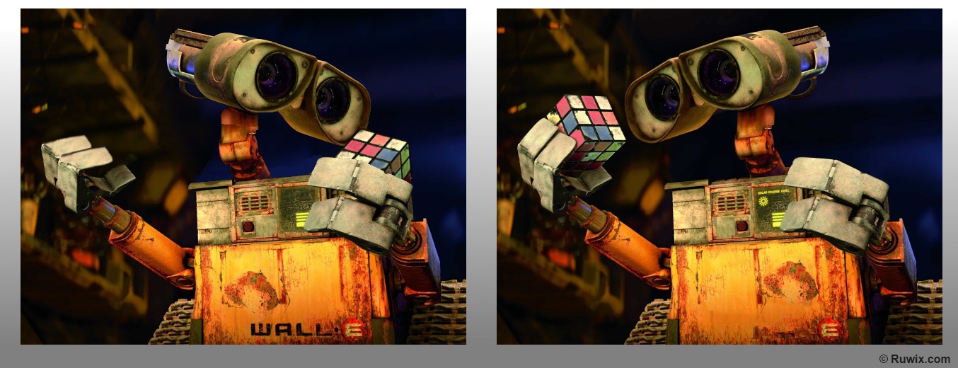 Rubik's Cube wall-e spot the difference