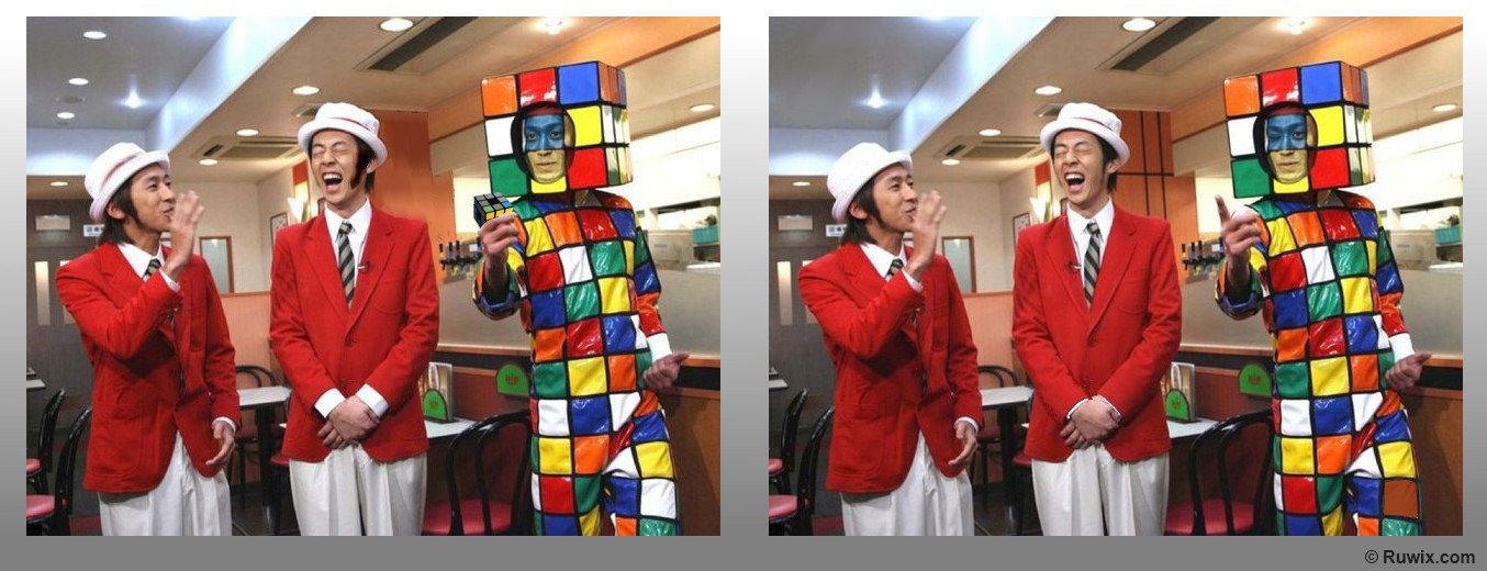 Rubik's Cube halloween costume spot the difference