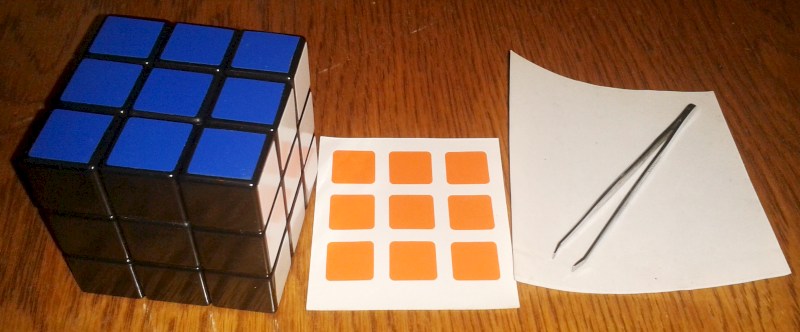 tools to change Rubiks Cube stickers