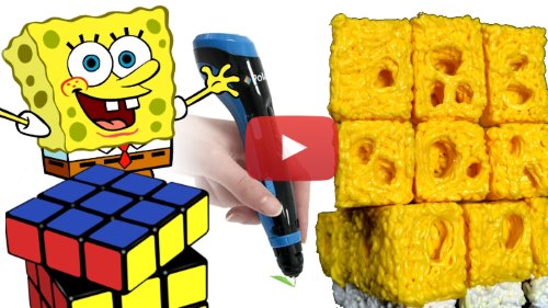 spongebob squarepants rubiks cube 3d pen video