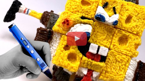spongebob squarepants rubiks cube 3d pen video