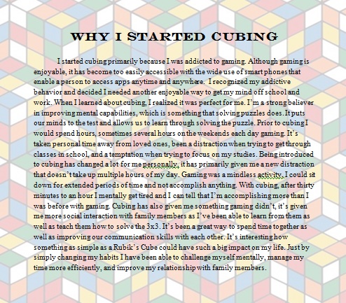 why started cubing