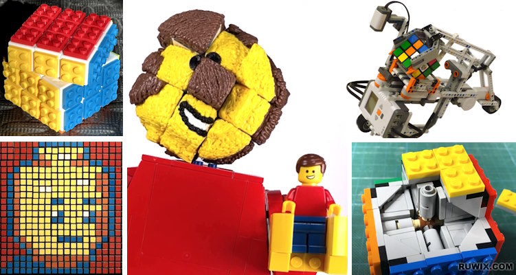 combining lego and rubiks cube in many creative ways