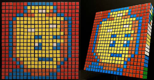 lego minifigure head pixel art mosaic
