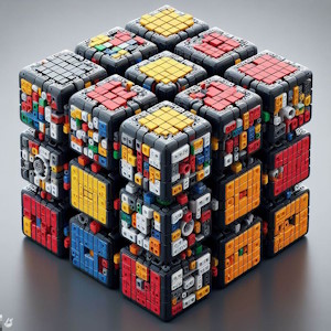 rubiks cube made out of lego bricks