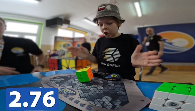 Teodor Zajder Sets 2.76 3x3 Rubik's Cube World Record