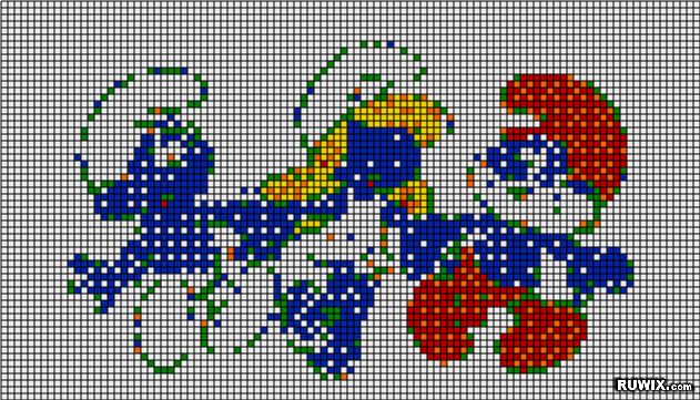 rubiks mosaic smurfs