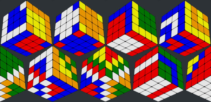 4x4x4 rubiks cube patterns