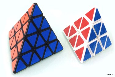 Shengshou 4x4 Black Educational Pyramid Speed Cubing 4x4x4 Magic Cube Triangle 