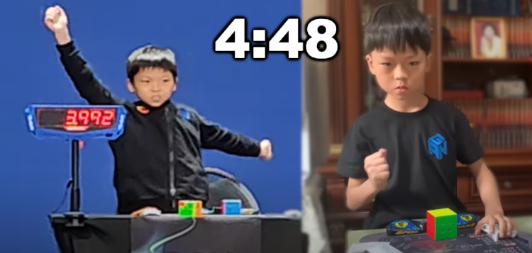 Yiheng Wang 4:48 Rubik's Cube Record