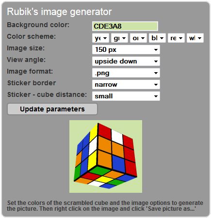 Rubik's Cube solver program with image generator