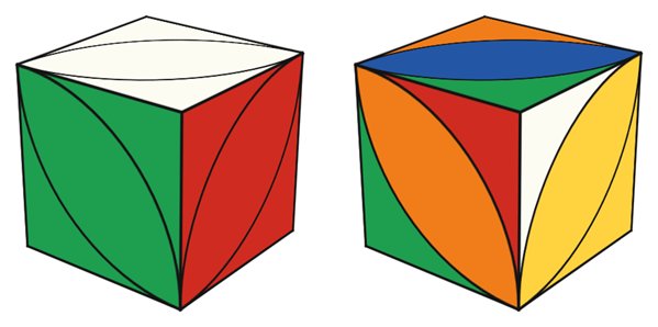 Ivy Cube simulator: solved on the left, scrambled on the right